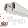 Шинопровод NOVOTECH FLUM 135327 PORT NT25 000 для монтажа в натяжной потолок 3м (CLAMP) IP20 48V белый NV-135327